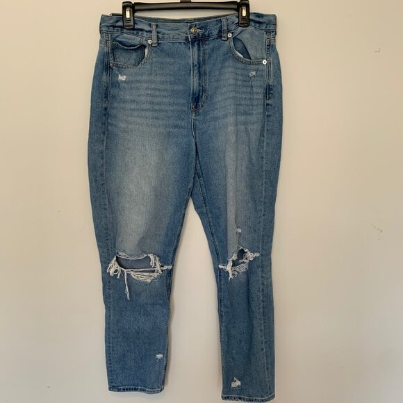 American Eagle Outfitters Denim - AMERICAN EAGLE HIGH RISE DISTRESSED JEANS SIZE 14 LONG